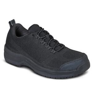 Orthofeet Men's Black Comp-Toe Orthopedic Cobalt Work Shoes Size 7.5